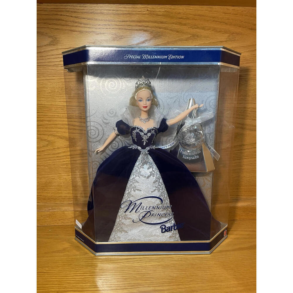 Vintage Mattel 2000 Millennium Princess Blonde Barbie Fashion Doll Blue Silver